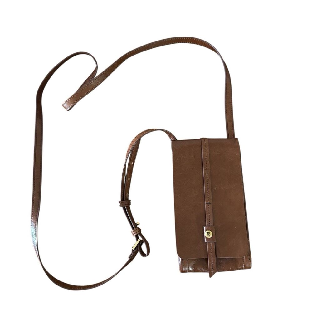 Hobo EUC Token Brown Leather Crossbody Wallet Purse Phone Pocket Butter Soft